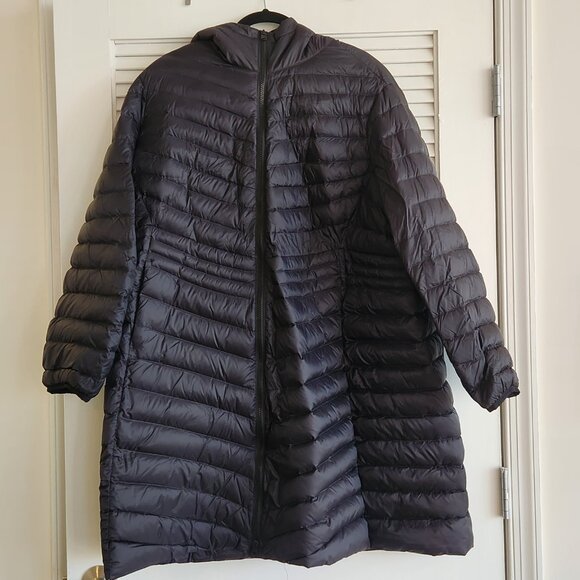 Lands End Plus Petite Ultralight Packable Down Coat With Hood Black 2X Petite - Picture 4 of 16